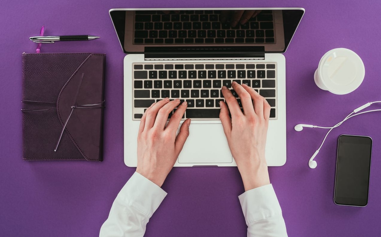 newsletter writing laptop
