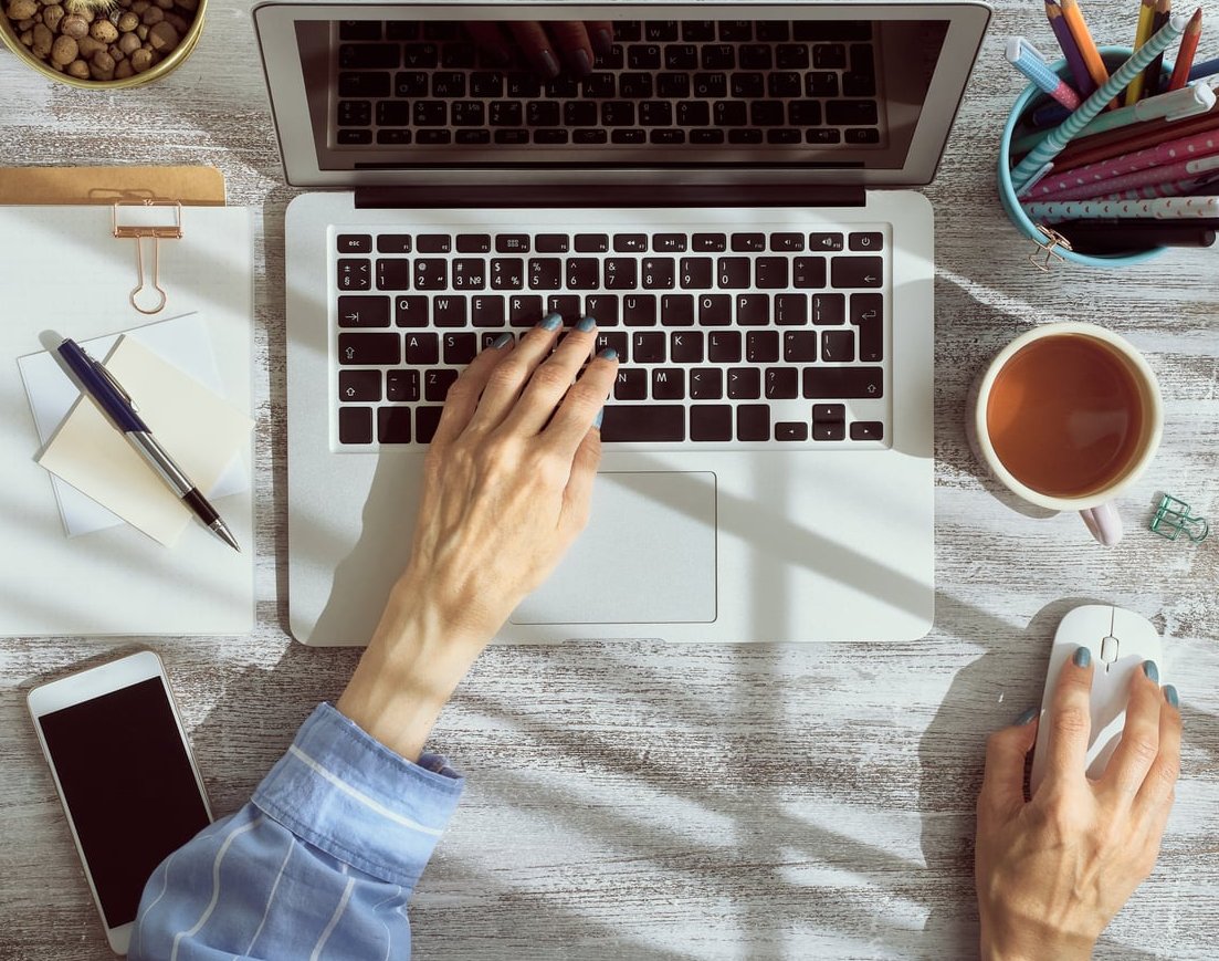 newsletter writing laptop