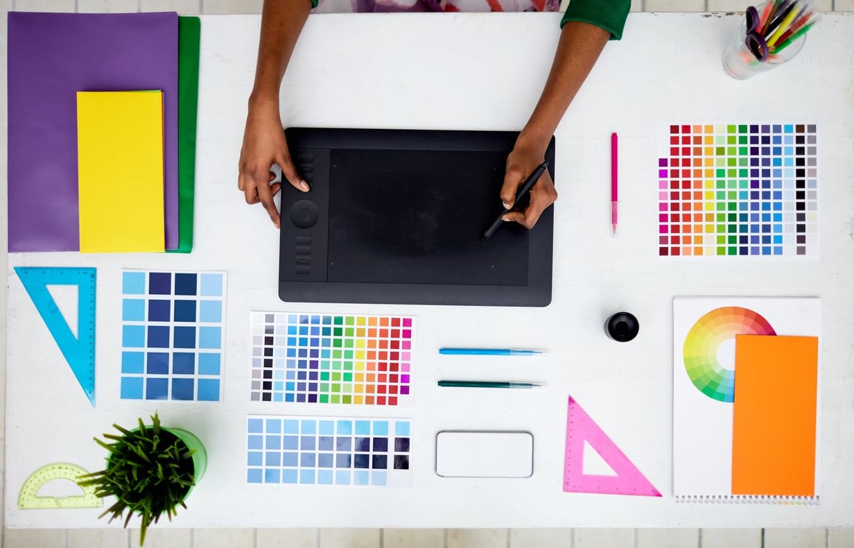 colorful product packaging shelf