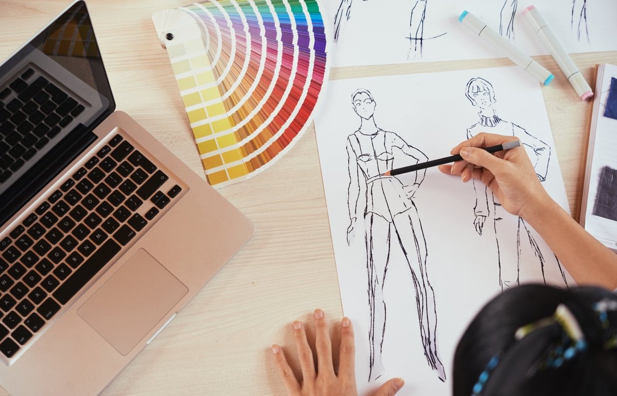 graphic designer working desk